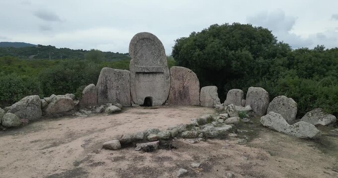 The giant tomb of S'Ena 'e Thomes near Dorgali in Sardinia