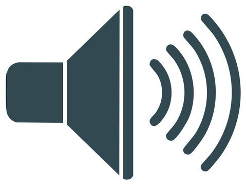 Speaker icon with sound waves broadcasting, vector illustration for Adobe Stock