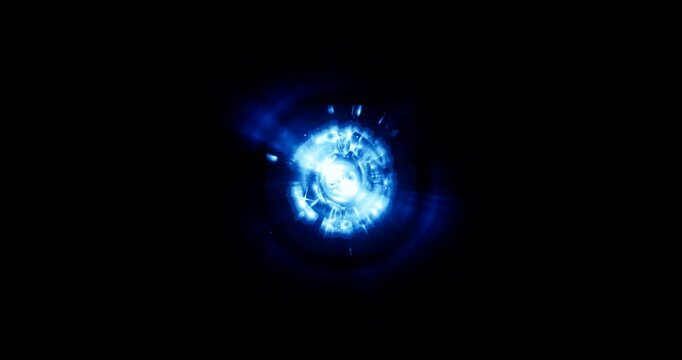 blue energy aura effect on black background