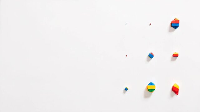 Colorful Geometric Blocks Assembly and Disassembly Stop Motion