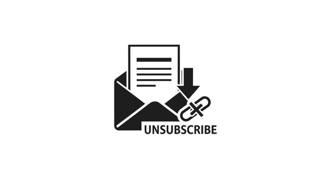 Email unsubscribe button icon design.