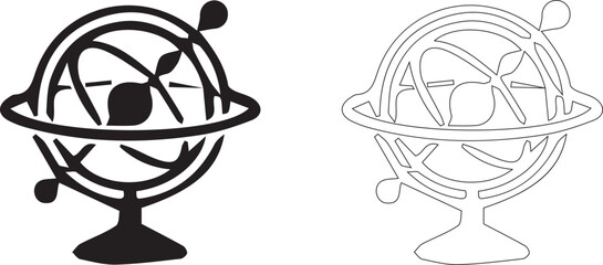 Globe with Orbiting Satellites Global Network Connection International Technology Icon Vector Illustration © Abul