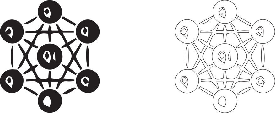 Central Network Node Connected to Multiple Data Points Digital Hub Technology Icon Vector Illustration