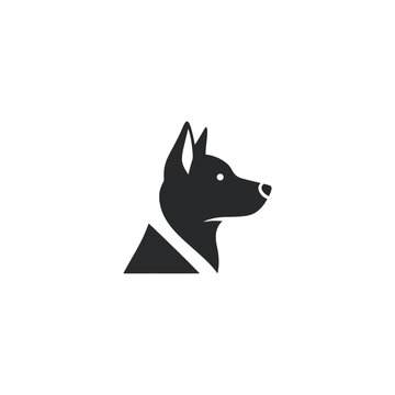 Black silhouette of a dog head.