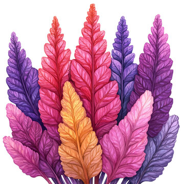 Gunnera Flower, vector watercolor clipart with soft pastel strokes, isolated on a white background.