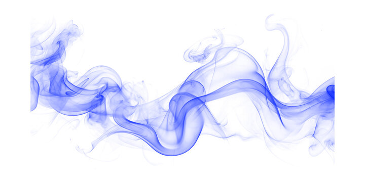 Elegant blue smoke swirls on black background abstract vapor mist clouds ethereal movement artistic creative design