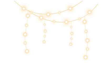 Fototapeta premium Golden Hanging String Lights Decoration