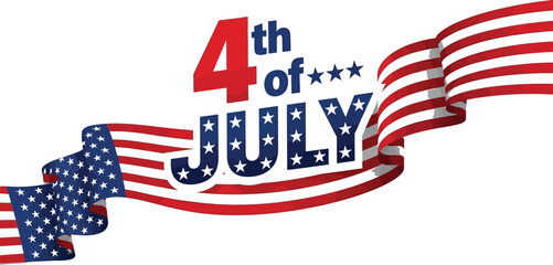 Obraz premium Fourth of july celebration banner with stars and stripes