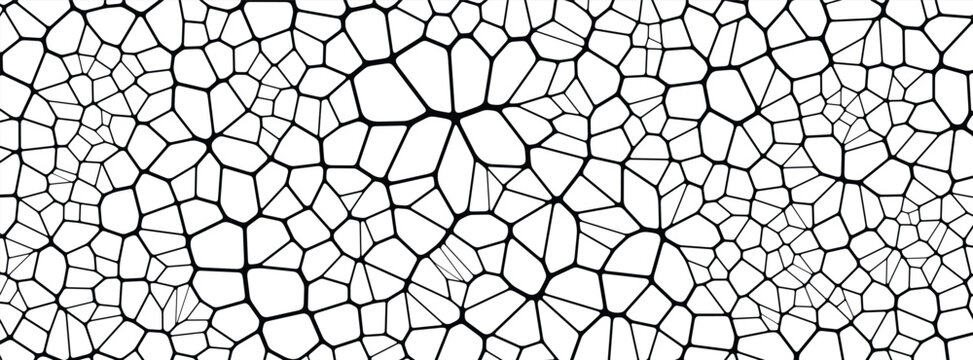 Cell Geometry Pebble, Geometric Pattern Pebble, Pattern Voronoi Block. Modern Decorative Surface, Abstract Mosaic Illustration Background Style.