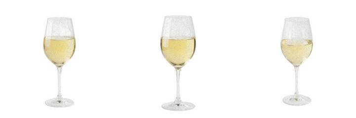 Obraz premium Glass of White Wine Isolated PNG - Elegant Stemware Alcohol Beverage for Restaurant Bar Party Toast and Vineyard Celebration Event Asset