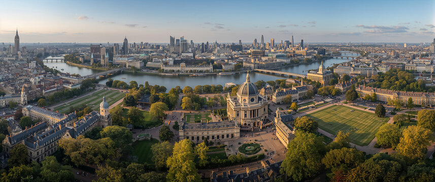 stunning picturesque Hyde Park in London on a summer day