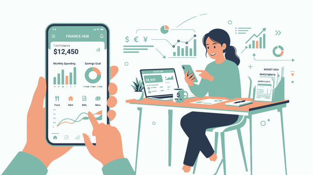 Financial Planning Analysis with Digital Tools at Desk