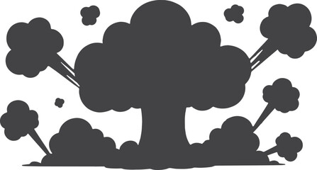 Dark gray explosion cloud silhouette smoke © miht3325