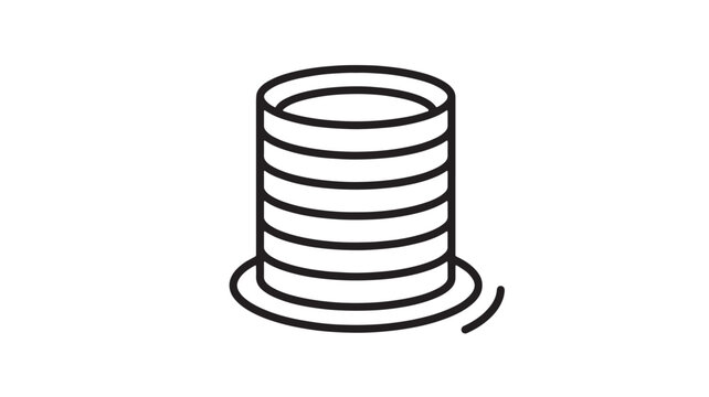 Database server cylinder icon with stacked layers and simple outline design for technology and data management