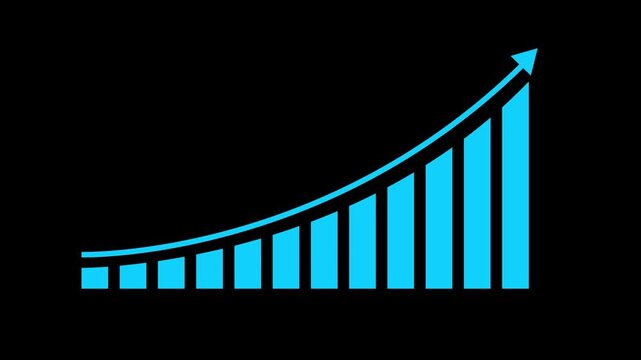 Business growth concept in graph chart showing marketing sales profit increasing to future target .Business graph chart with growing business concept. Arrow rising on graph sale symbols.