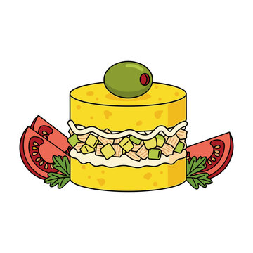 Causa limena icon logo flat vector design