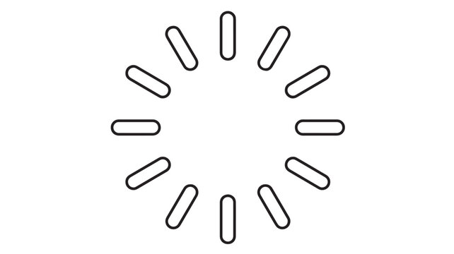 Wheel reload icon with smooth black line arrows forming a circular refresh symbol for UI featuring loading, update, cycle with rotation and progress