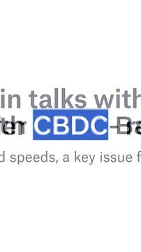 Mobile screen view featuring digital news headlines and financial articles regarding CBDC, central bank policies, and global digital currency adoption