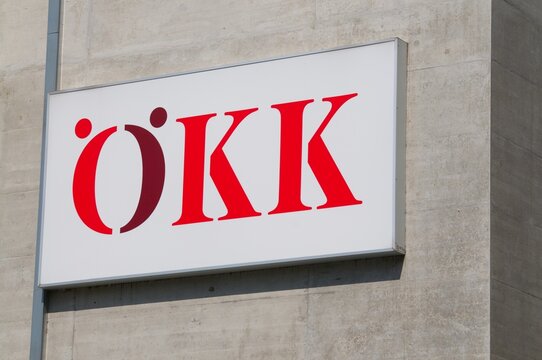 &Ouml;KK or OEKK insurance company sign on a building