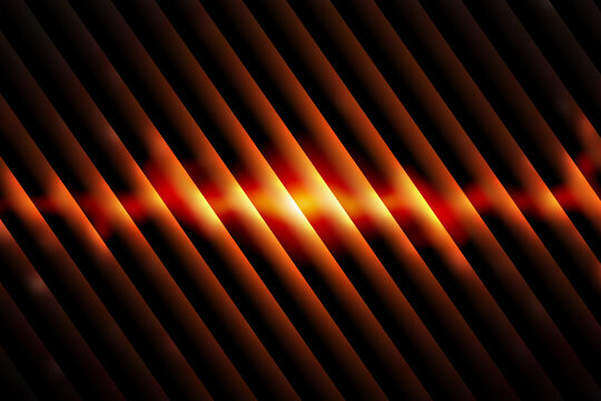 Abstract diagonal lines with glowing orange light
