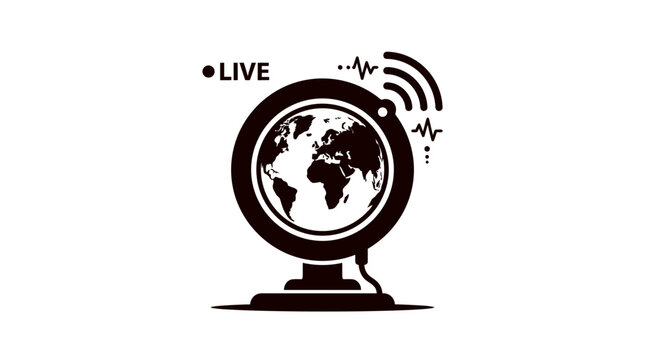 Globe on a stand with signal.