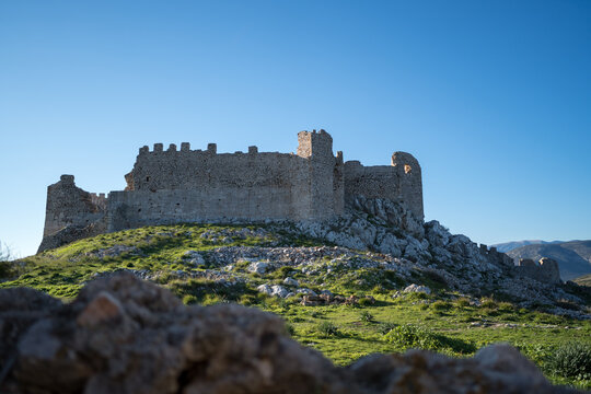 View of Larisa Castle in Argos, Peloponnese, Greece at sunrise