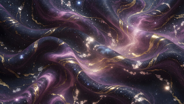 Purple Pink Gold Silver Glitter Marble
