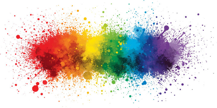 Abstract colorful watercolor paint splash background with artistic ink texture and rainbow splatter design