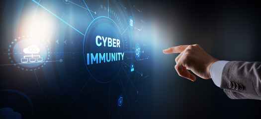 Naklejka premium Cyber immunity system providing comprehensive protection against digital threats and attacks.
