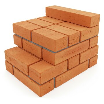 Stack of red bricks, brick wall, construction materials, building blocks