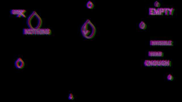 Melancholy Glitch Text and Symbols with Chromatic Aberration