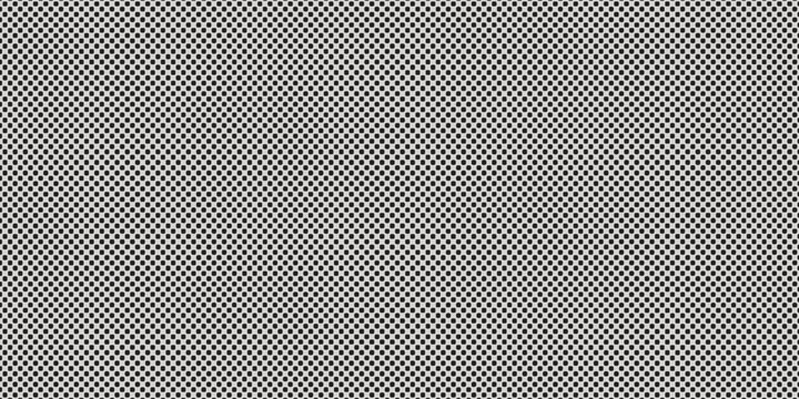 Seamless black and white halftone dot pattern. Minimalist perforated metal texture or pop art background for industrial design, creative posters, and professional digital backdrops.