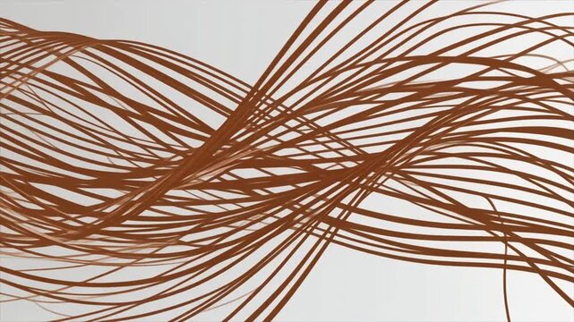 Abstract Brown Hair Strands Moving and Flowing