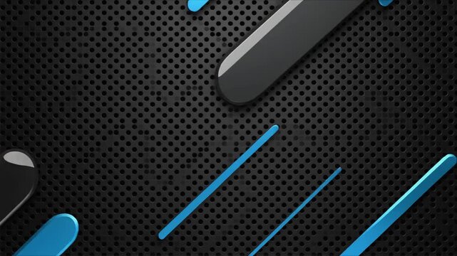 Abstract Motion Background with Blue and Black Diagonal Shapes