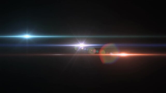 Anamorphic Lens Flare Effect Over Black Background