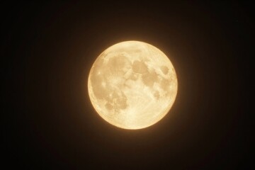 Obraz premium Close up of the full moon glowing in the night sky with craters and textures
