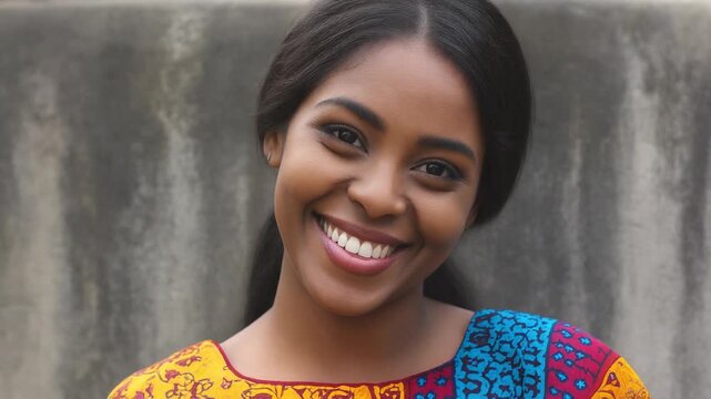 Young African Woman Sending a Flirtatious Air Kiss
