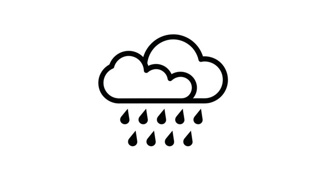 Rain Cloud Weather Icon Symbol.
