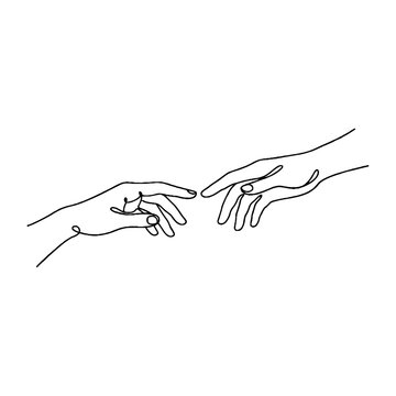 Two hands almost touching fingers 1.