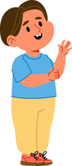 Fototapeta premium Boy Waving Friendly Cartoon