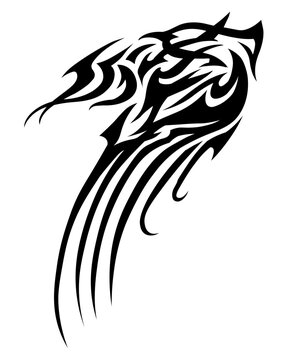 Tribal Wing Design &ndash; Single Wing Line Art