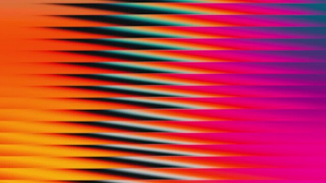 Colorful orange pink diagonal stripe pattern moving as vibrant abstract background footage