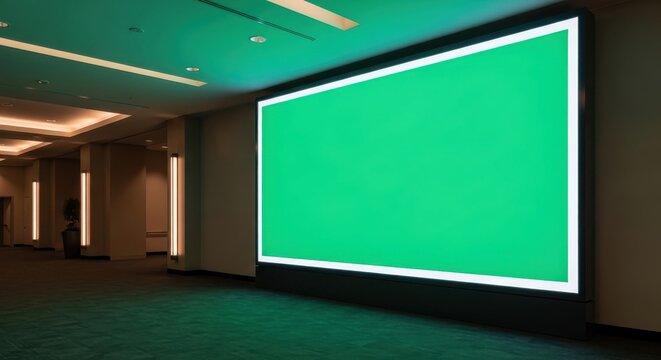 Big Green Screen Mockup Chroma Key Display for Advertising Promotions  Film Production &ndash; Commercial Space Empty Billboard Sign for Public Notices  Corporate Events