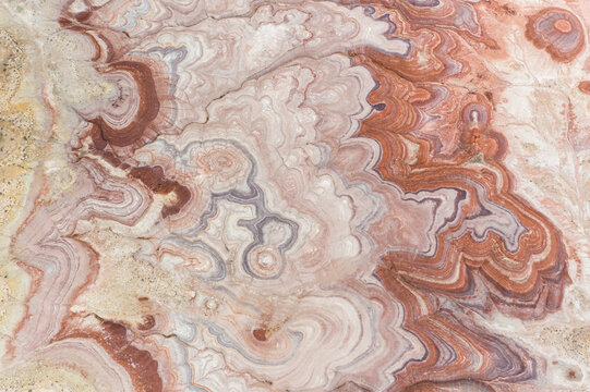 Aerial abstract view rock formations in Hanksville, Utah, USA.