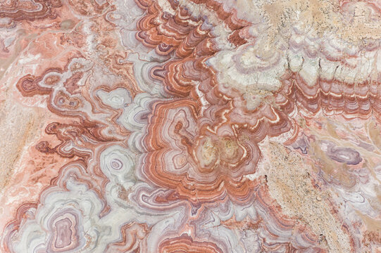 Aerial abstract view rock formations in Hanksville, Utah, USA.