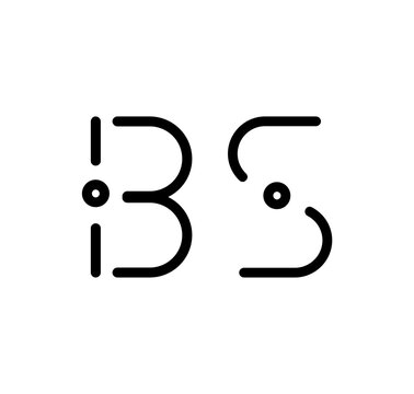 BS letter initials black colored with modern font