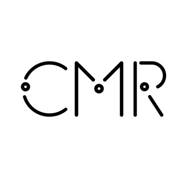 CMR letter initials black colored with modern font