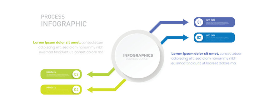 Timeline infographic design with circle for a business template. Vector 3 steps. Business concept: 4-step presentation.