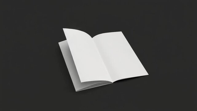 Open Blank Magazine Pages Turning, Mockup Animated