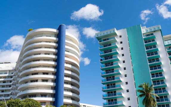 Architectural exterior detail. City architecture. High rise apartment. Modern apartment building. Apartment building detail. Apartment hotel building. Residential building multistory architecture